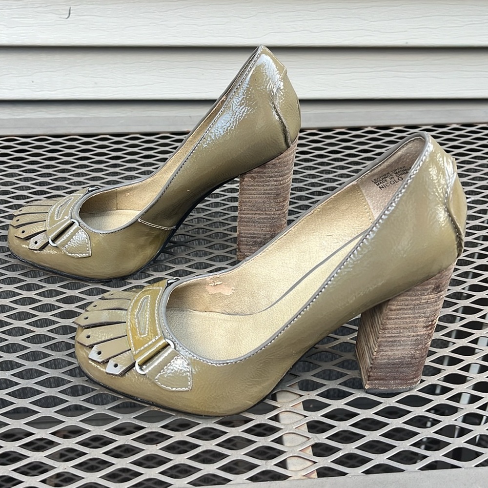 Levity - Nicolo line pumps - stacked block heels - leather size 8 - Picture 9 of 11
